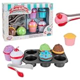 Magnetic Bake & Play Cupcake Toy Set, Bakery Pretend Play for Toddlers, 20 Pieces