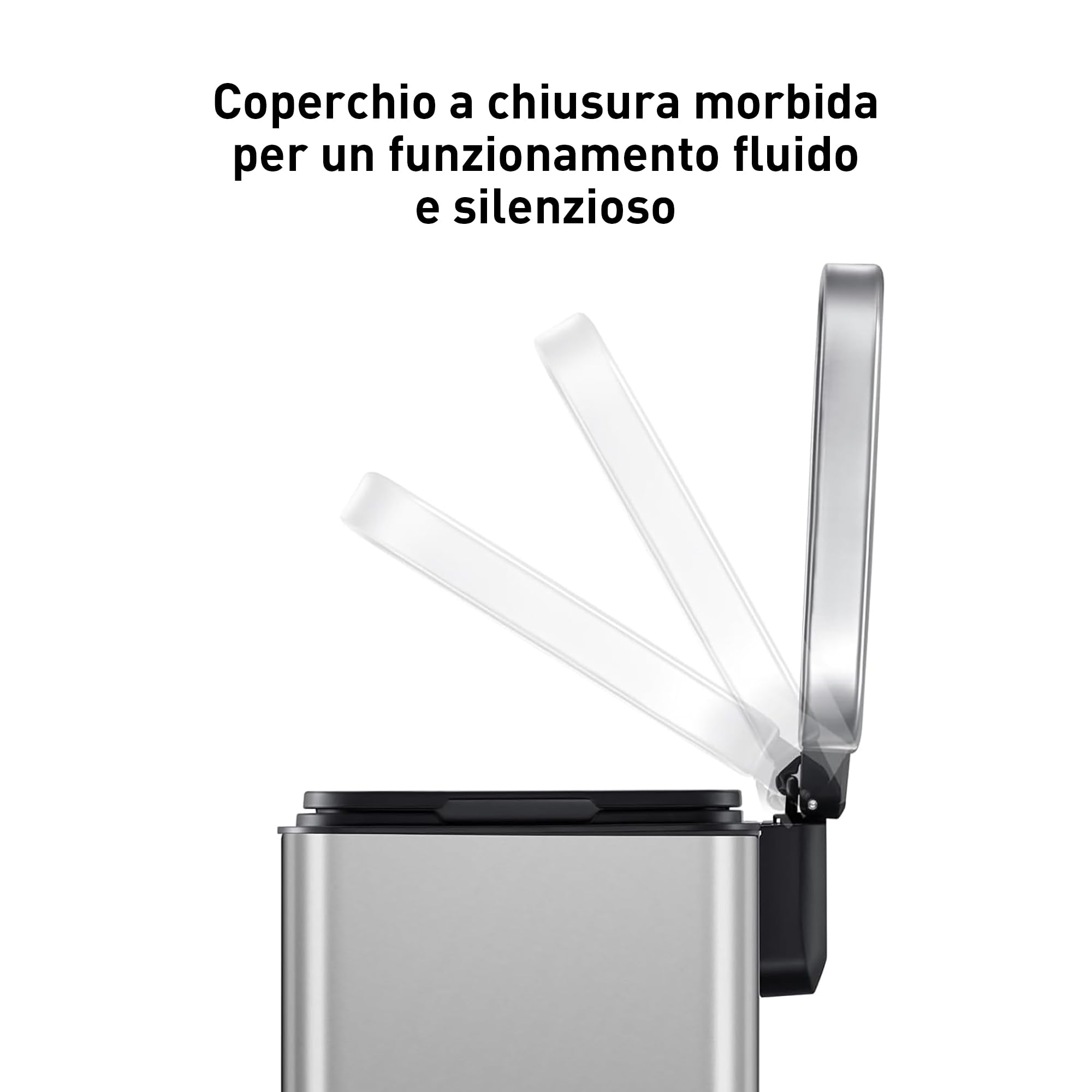 Pattumiera EKO Madison 20L in Acciaio Spazzolato, pattumiera per rifiuti da Cucina, Pedale Resistente, pattumiera per Bagno, Chiusura Ammortizzata, pattumiere, pattumiere per Bagno