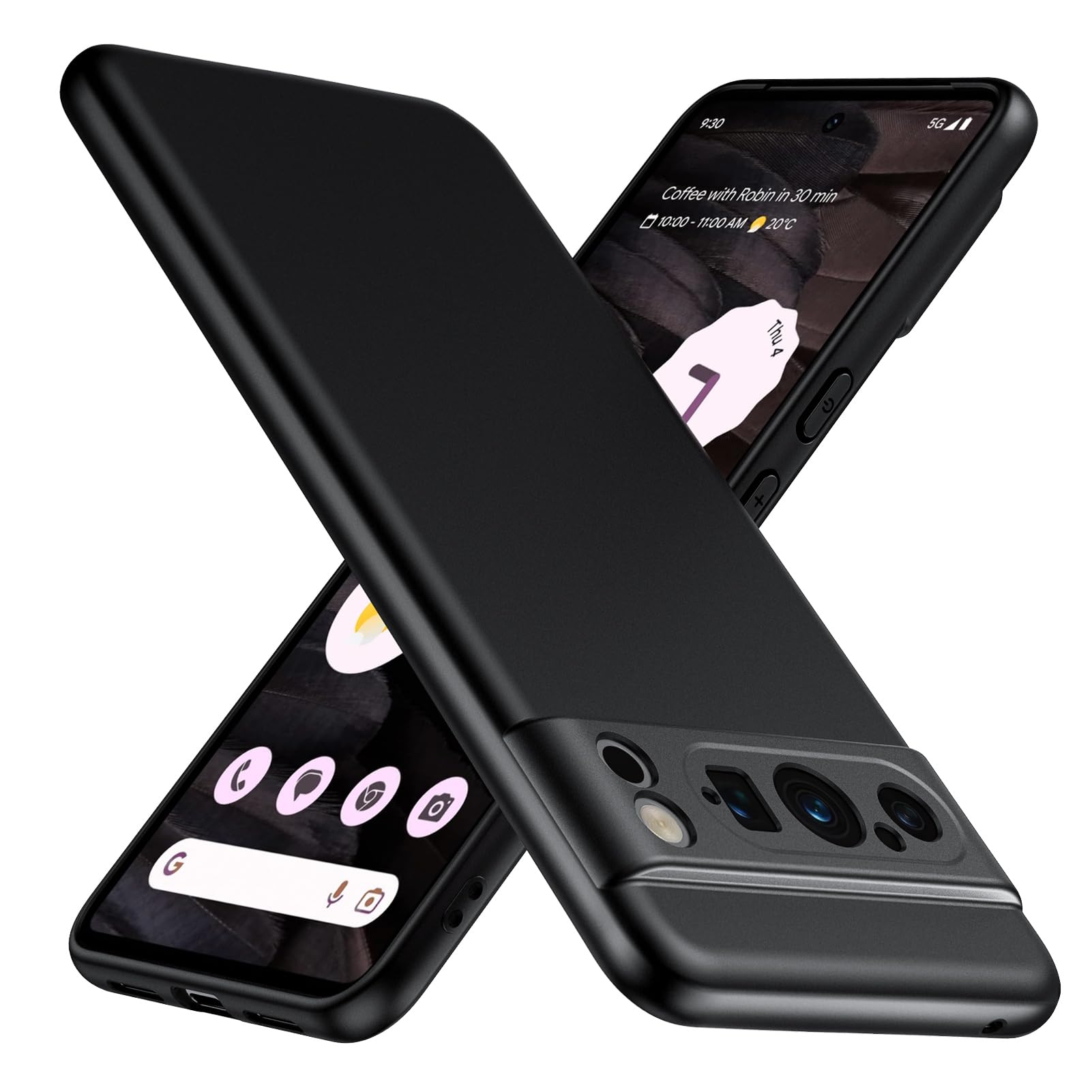 TesRank Cover for Google Pixel 8 Pro Case, Soft TPU Cover Matte [Anti-scratch] [Anti-fingerprint] for Google Pixel 8 Pro-Black