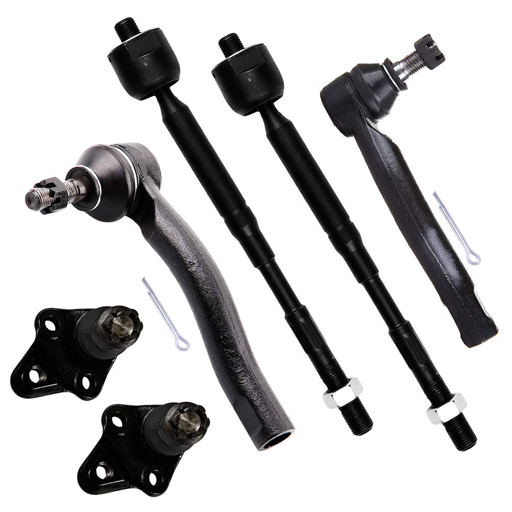 SCITOO 6pcs Suspension Kit 2 Lower Ball Joints 2 Steering Outer 2 Inner Tie Rod End Compatible fit for Toyota Corolla 2003 2004 2005 2006 2007 2008