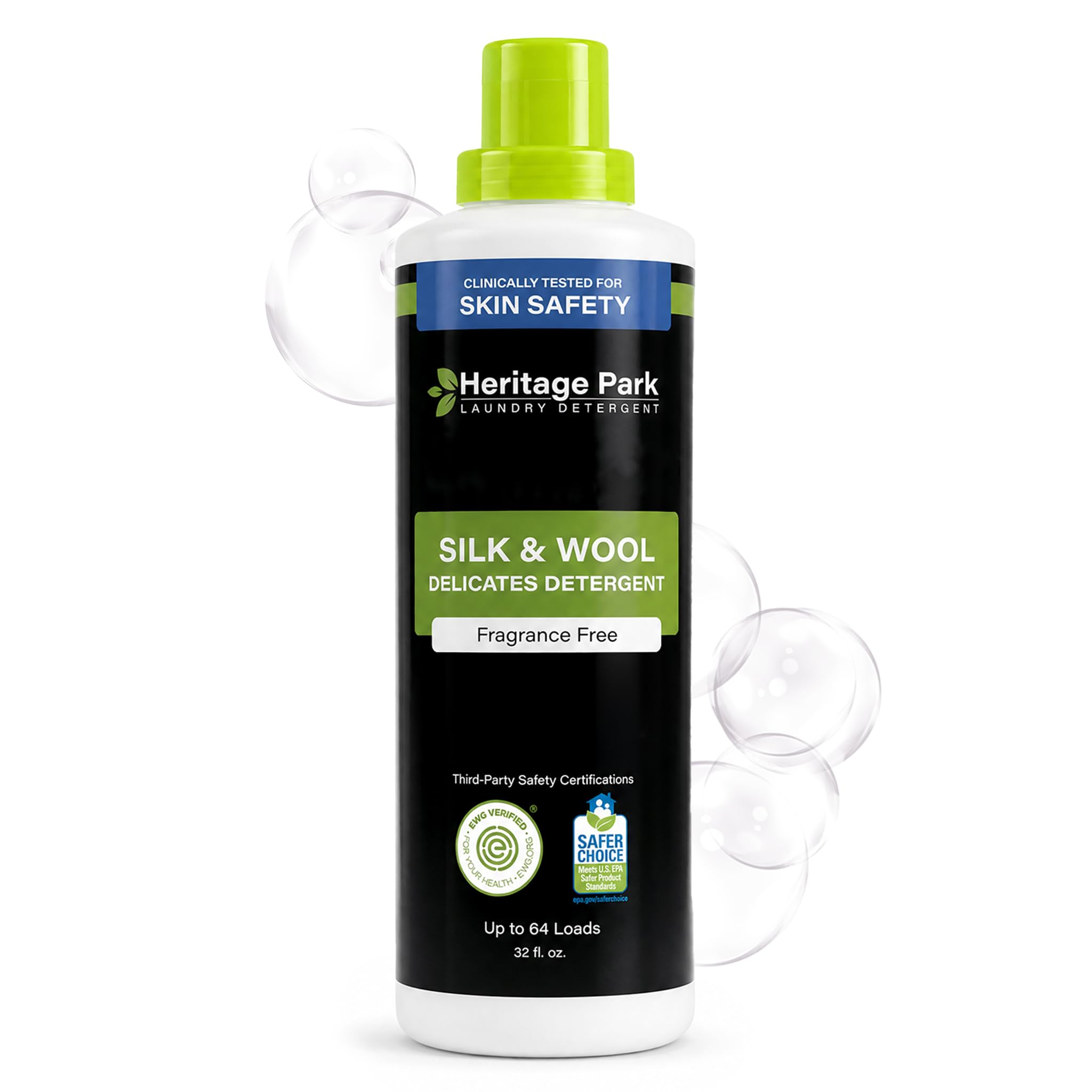 Heritage Park Bezzapachowy jedwab i wełna, hipoalergiczny, neutralny pH detergent do prania – testowany dermatologiem, przyjazny dla skóry wrażliwej, bez enzymów, skoncentrowany do 64 ładunków (946