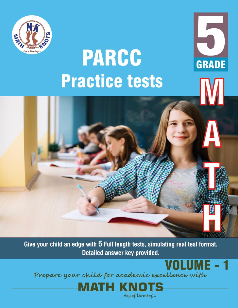 PARCC Assessments , 5th Grade MATH Practice Tests ,Volume 1