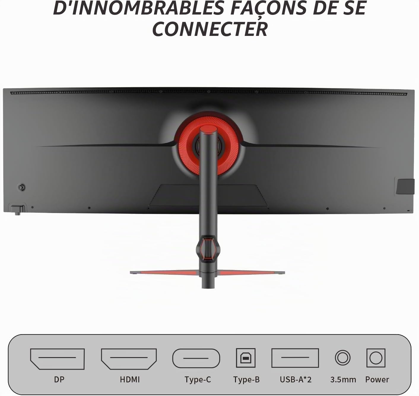 YOGAES 49 inch Wide Dual qhd (5120x1440) IPS Surface Gaming Screen with a 49 inch Screen. 5K.HDR 400, Hidden Interior, USB - C, vesa100*100mm, Tilt Height Adjustable (75hz)
