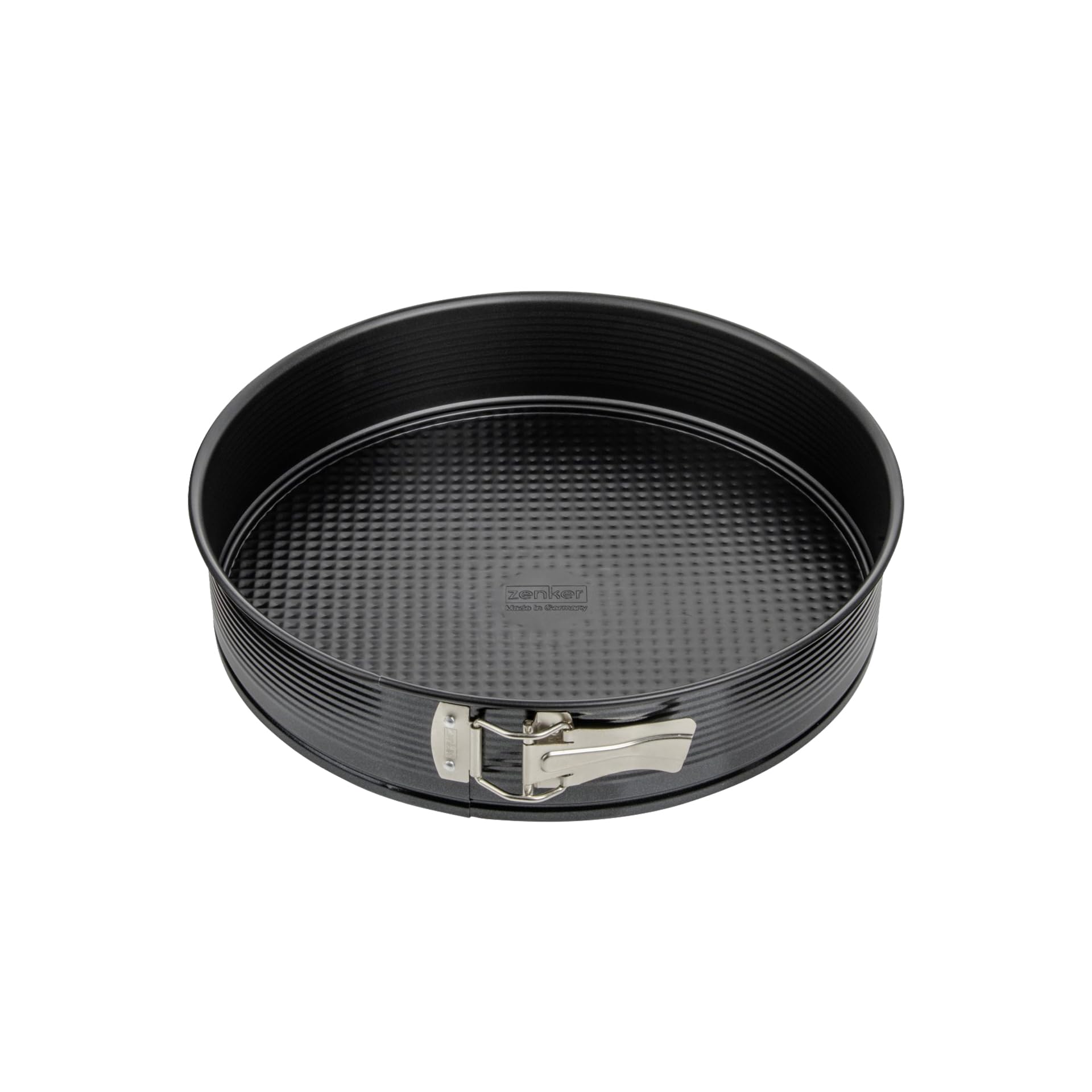 Zenker 6504 Moule à manqué à charnière, moule rond 28 cm, moule à manqué, moule à gâteau rond, Acier inoxydable, Noir, 28 x 28 x 6,​5 cm