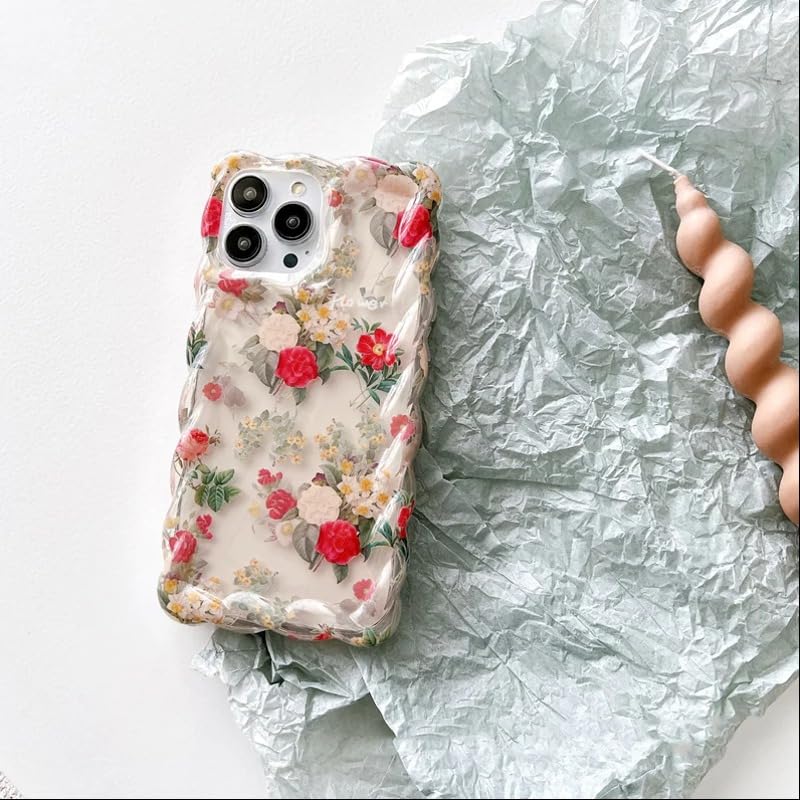 Image of PEEPERLY Back Cover Case for iPhone 13 Pro Max Soft TPU, Shockproof Protective Vibrant Spring Floral Print Case for Girls & Women
