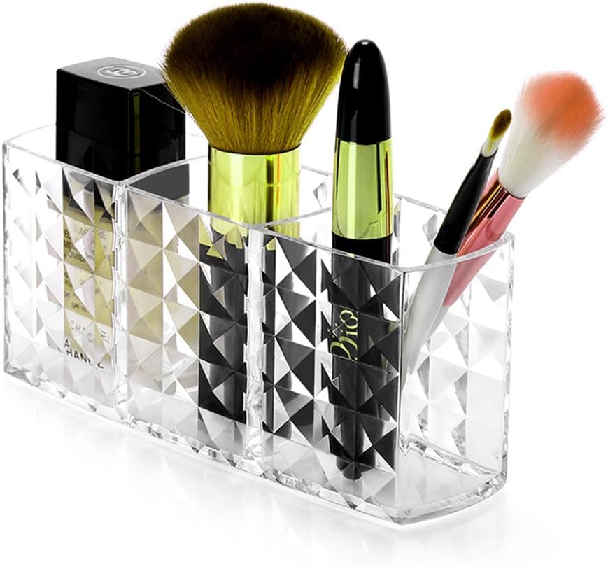 Watpot Acrylic Makeup Brush Organizer Eyeliners Display Holder Clear Cosmetic Brushes Storage Solution 7.36 X 2.32 X 3.12 inch 4712763641