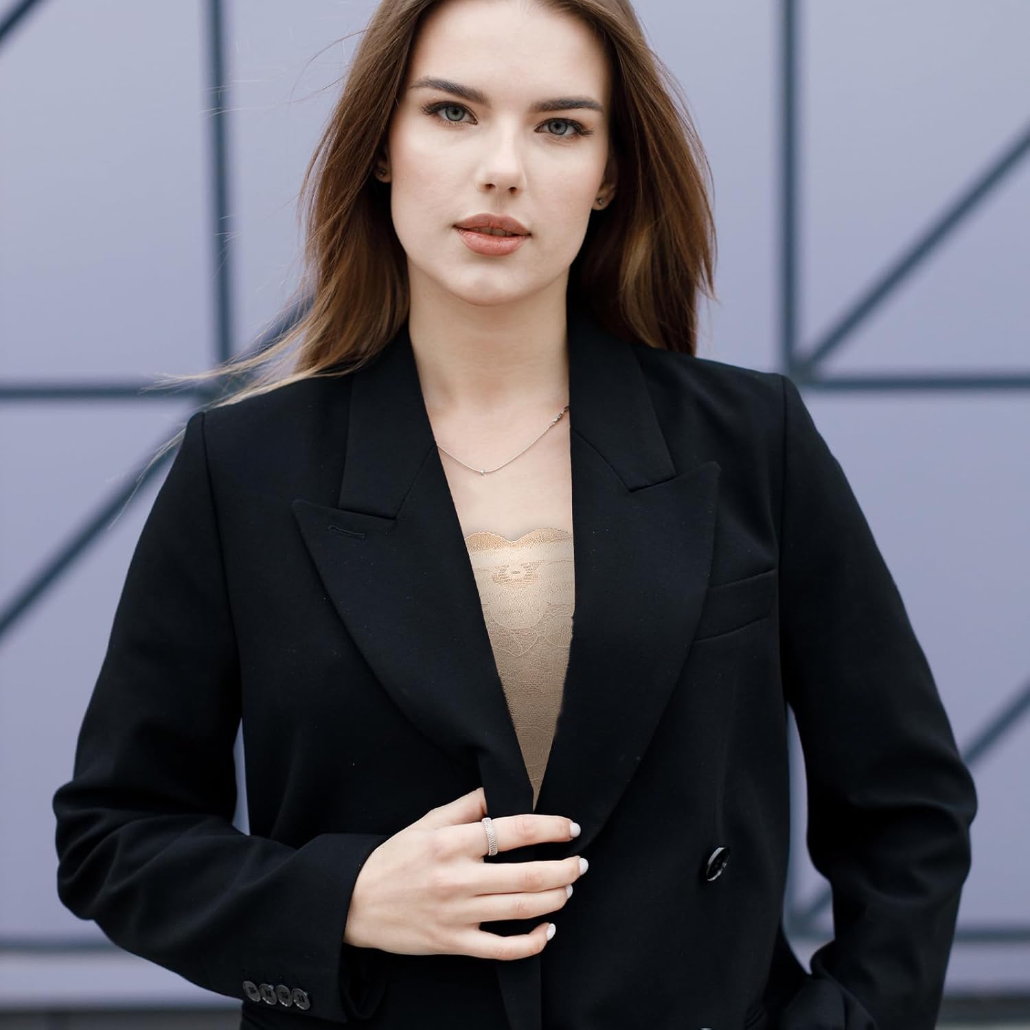 Lace Bandeau Bra, 3 Pcs Strapless Lace Bralettes for Women Stretchy Tube Top Bra for Low Neckline Cleavage Cover (White, Black, Beige) - Image 6