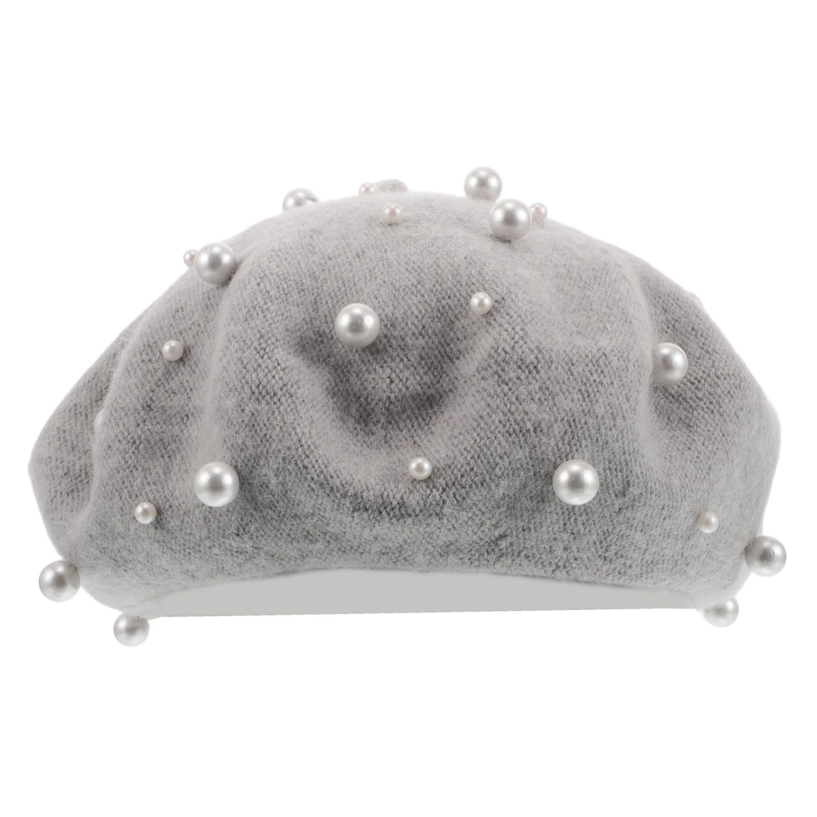Didiseaon Classic Women's Beret Hat Fashionable Pearl Wool Beret Vintage Bowknot
