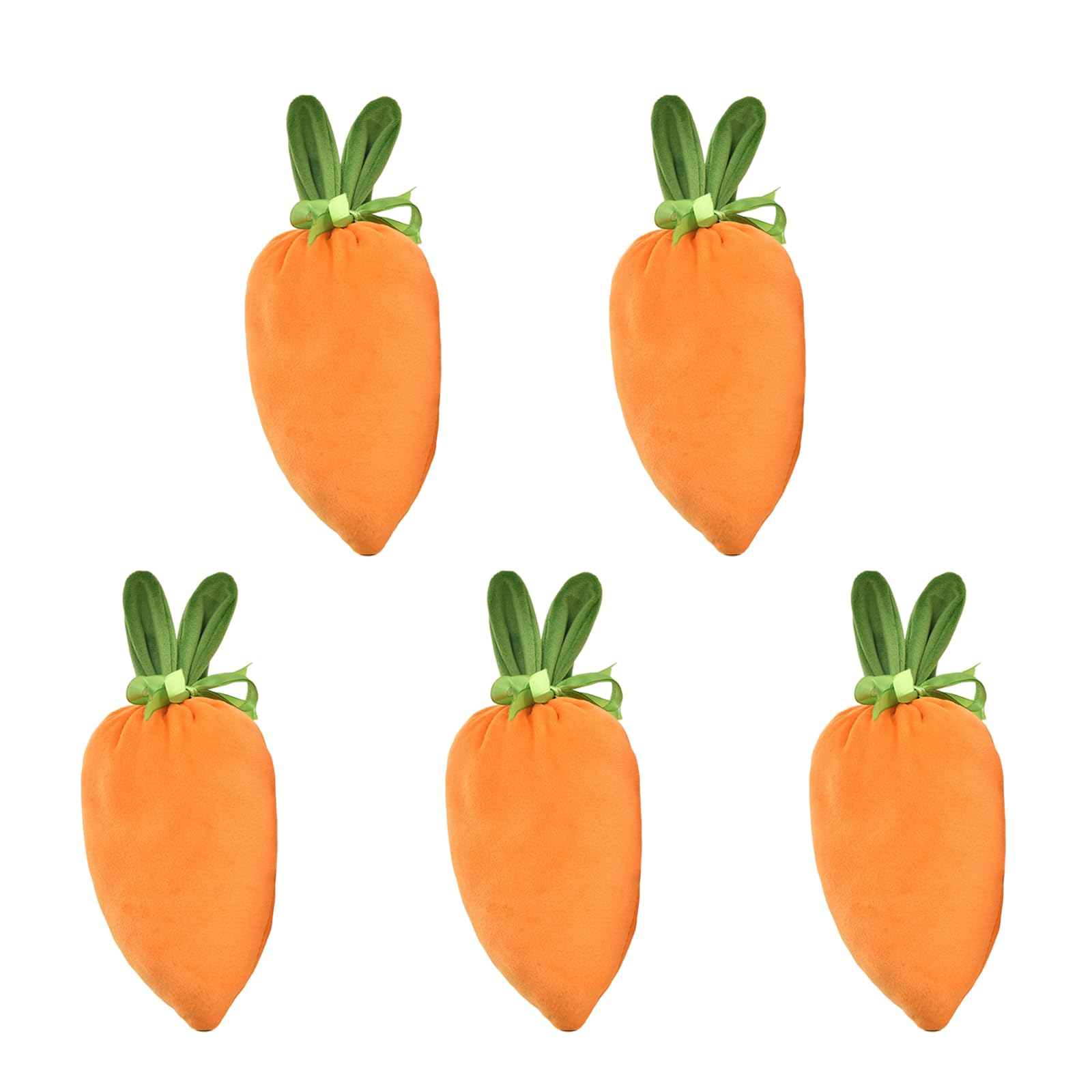 NEWFT Set of 5 Carrot Snack Bag Carrot Theme Bag Candy Treat Box Fabric Texture Easters Party Supplies for Candy