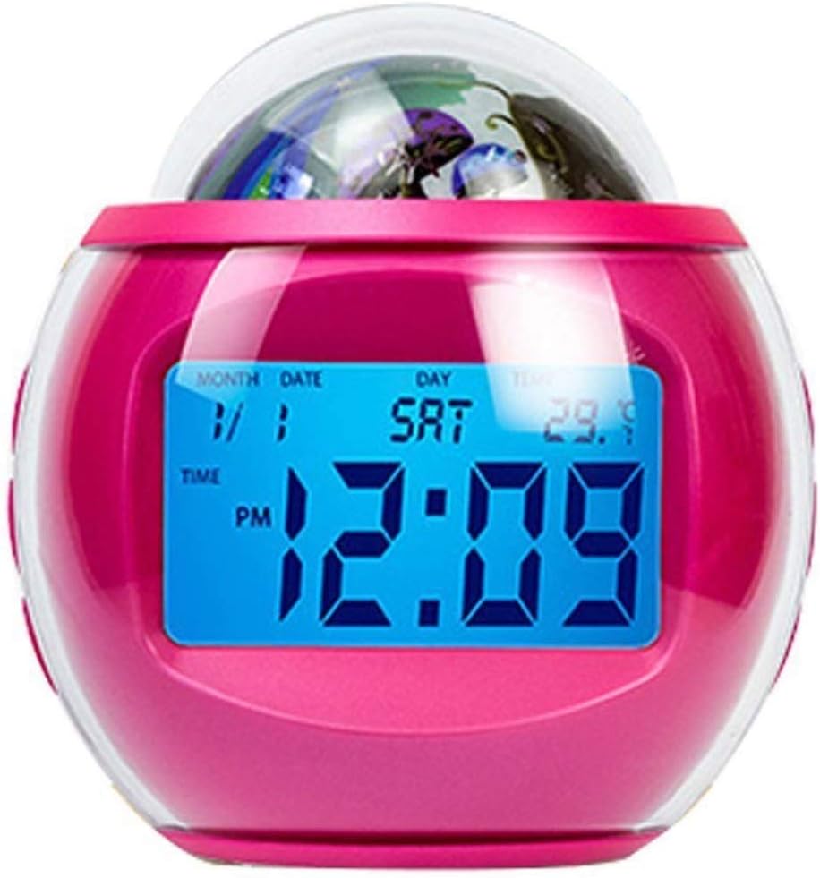 Mini Night Light Alarm Clock with Color Change, Natural Sound, FM Radio, Touch Control, Snooze Function and Charger(White-Dinosaur Doodle4)