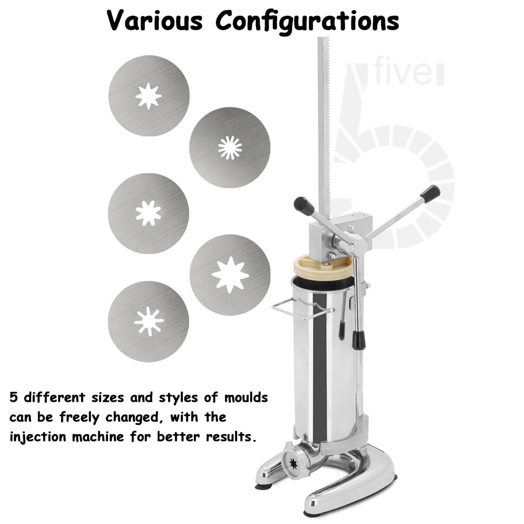 Machine De Remplissage Manuelle De Churros, Machine De Remplissage Manuelle De CrèMe De GeléE De Remplissage De Churros De Beignets, Machine De Remplissage Manuelle Acier Inoxydable Avec 5 Buses,2L