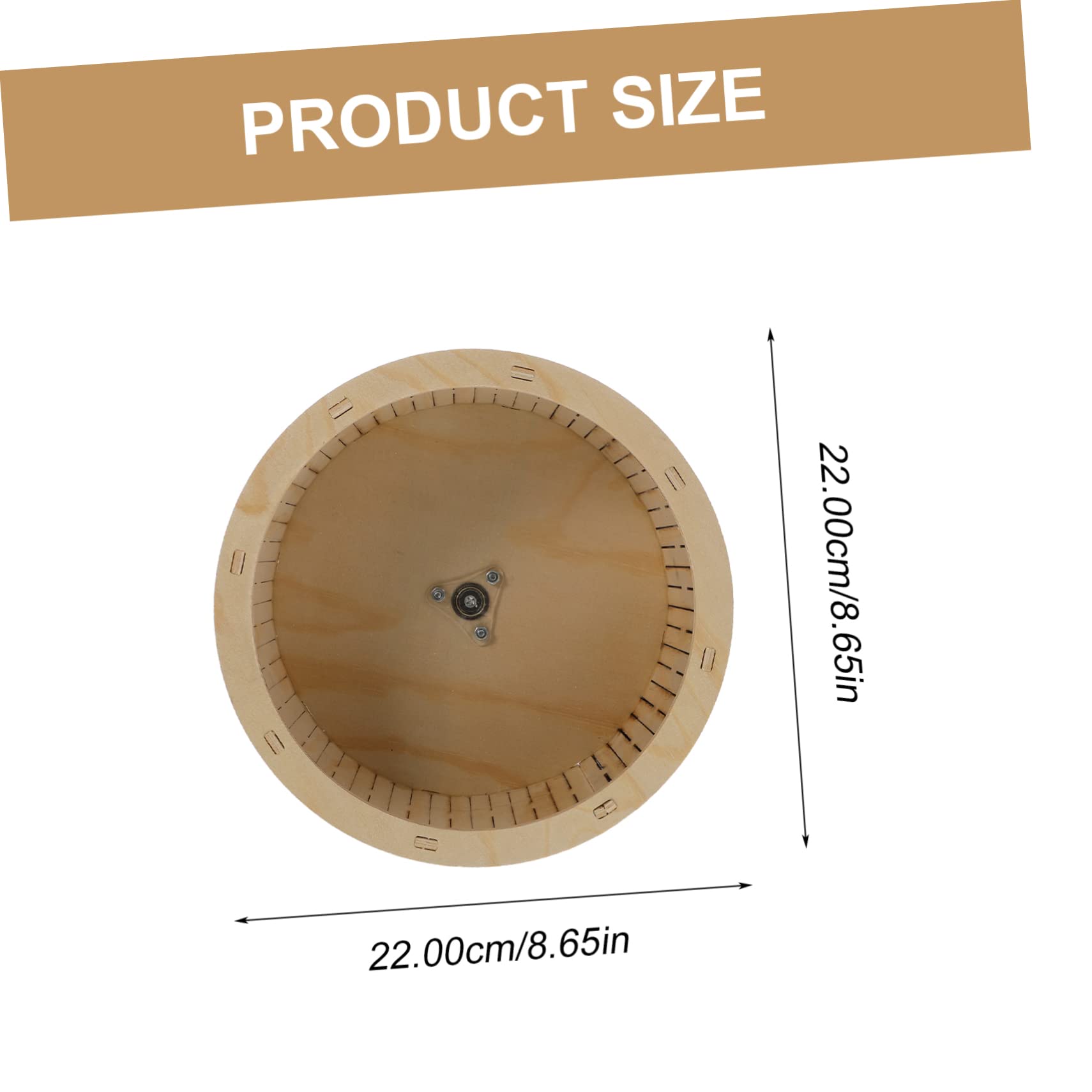 TOGEVAL Wooden Silent Running Wheel for Hamster 22cm Exercise Wheel Mute Wheel Toy Plaything for Small Pet Hamster Toys