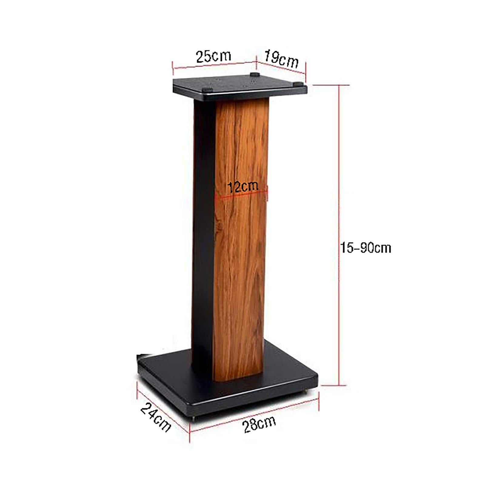BTZHY Speaker Stands,A Pair of Bookshelf Hollow Wood Design Can Be Filled with Sand to Enhance Stability, Hidden Cable Design