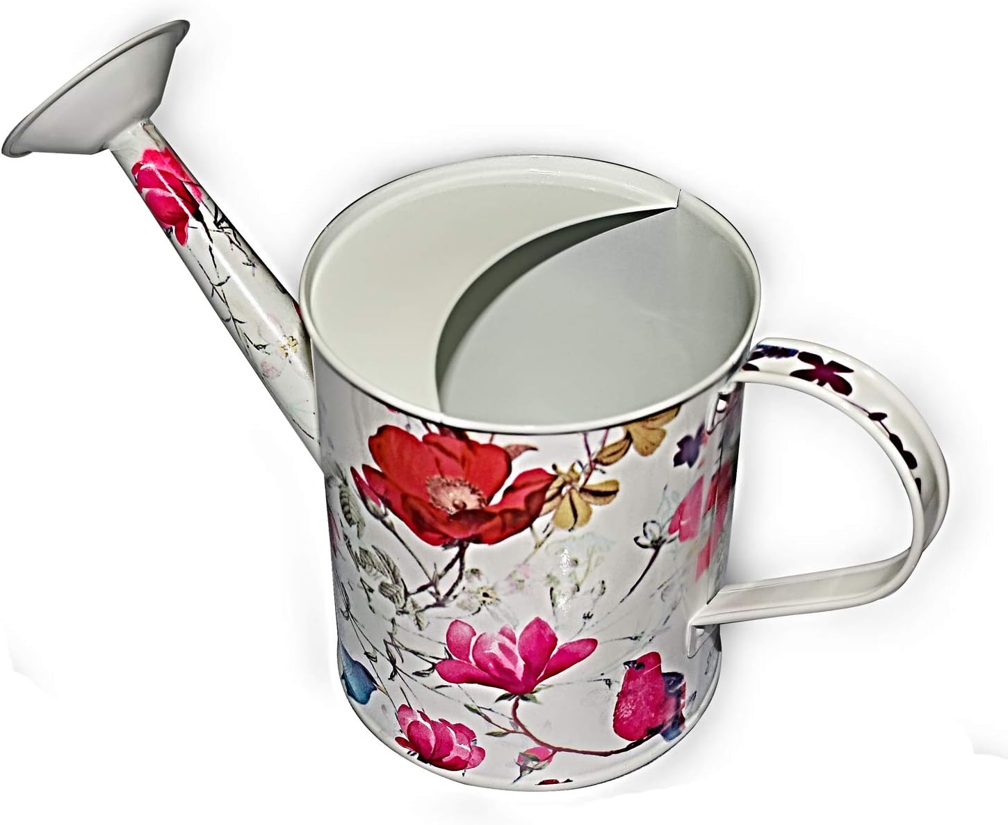 Galvanized Steel Watering Can with Floral Print for Women, Men and Kids' Indoor or Outdoor Gardening