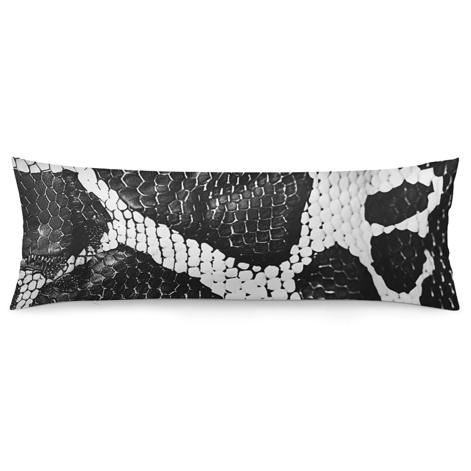 2 Pack Pillow Cases for Hair and Skin, Soft Breathable Pillow Case Covers with Hidden Zipper, Snakeskin Print Image Pillowcase 20"x54" Pillow Covers for Sleeping Gift