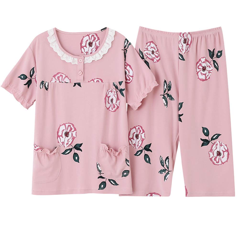 Large Size M 4XL Women Pajamas Sets Soft Nightwear Summer Short Sleeve Pyjamas Animal Birld Print Sleepwear Female Pijamas Mujer|Pajama Sets|