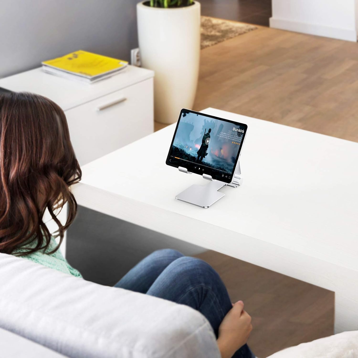 Tablet Stand, Anozer Adjustable & Foldable Desktop iPad Stand, Compatible with 2021 iPad Mini 6 5 4, iPad 10.2, iPad Pro 12.9/11, iPad Air,Samsung Tab, Kindle, Portable Monitor, Phone