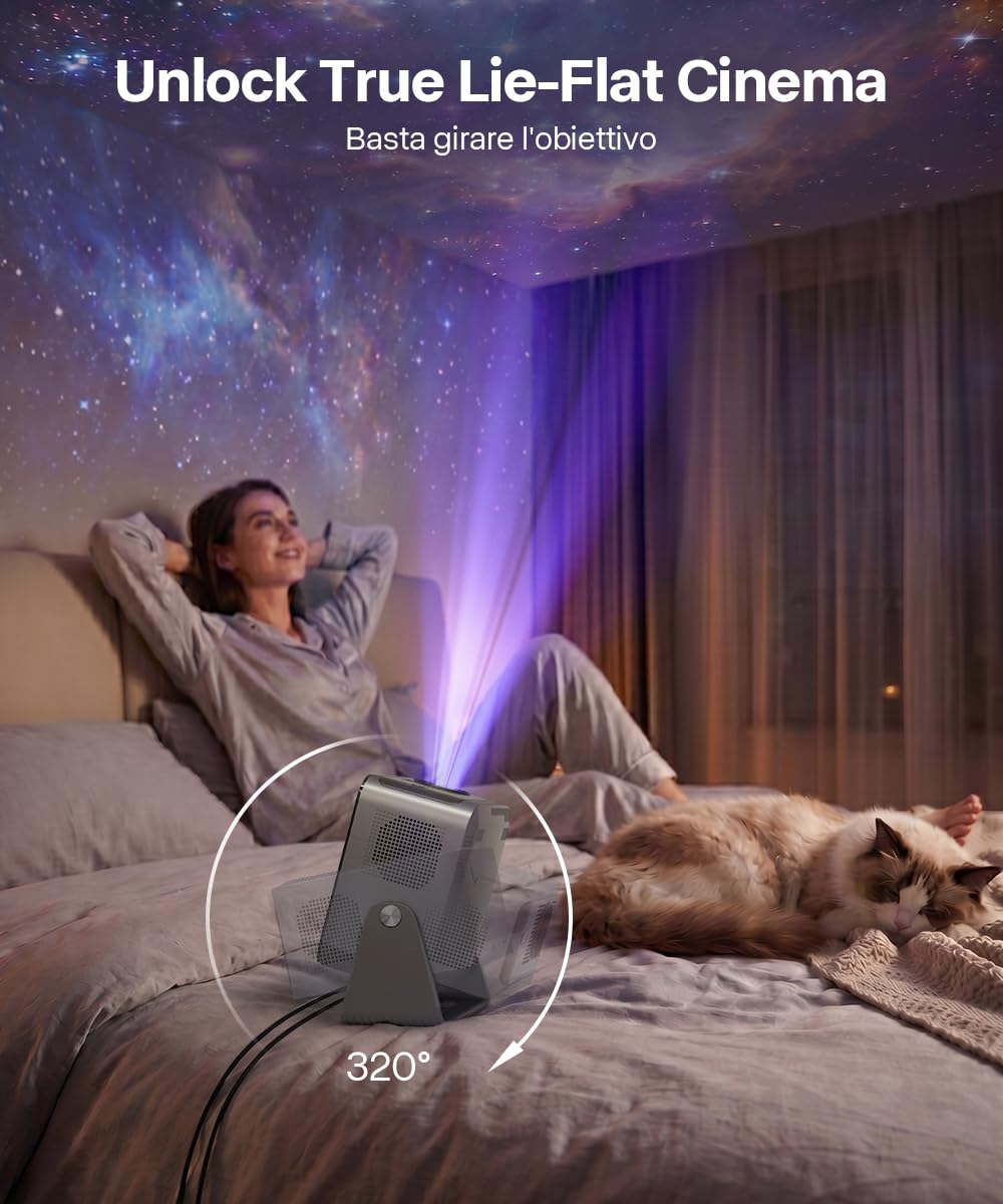 Magcubic Mini proiettore 4K【Compatibile con Netflix】1080P Nativo,600 ANSI | Auto Focus e Keystone, WiFi 6 & Bluetooth, Proiettore portatile Home Cinema per Camera e Esterno HY350NTV