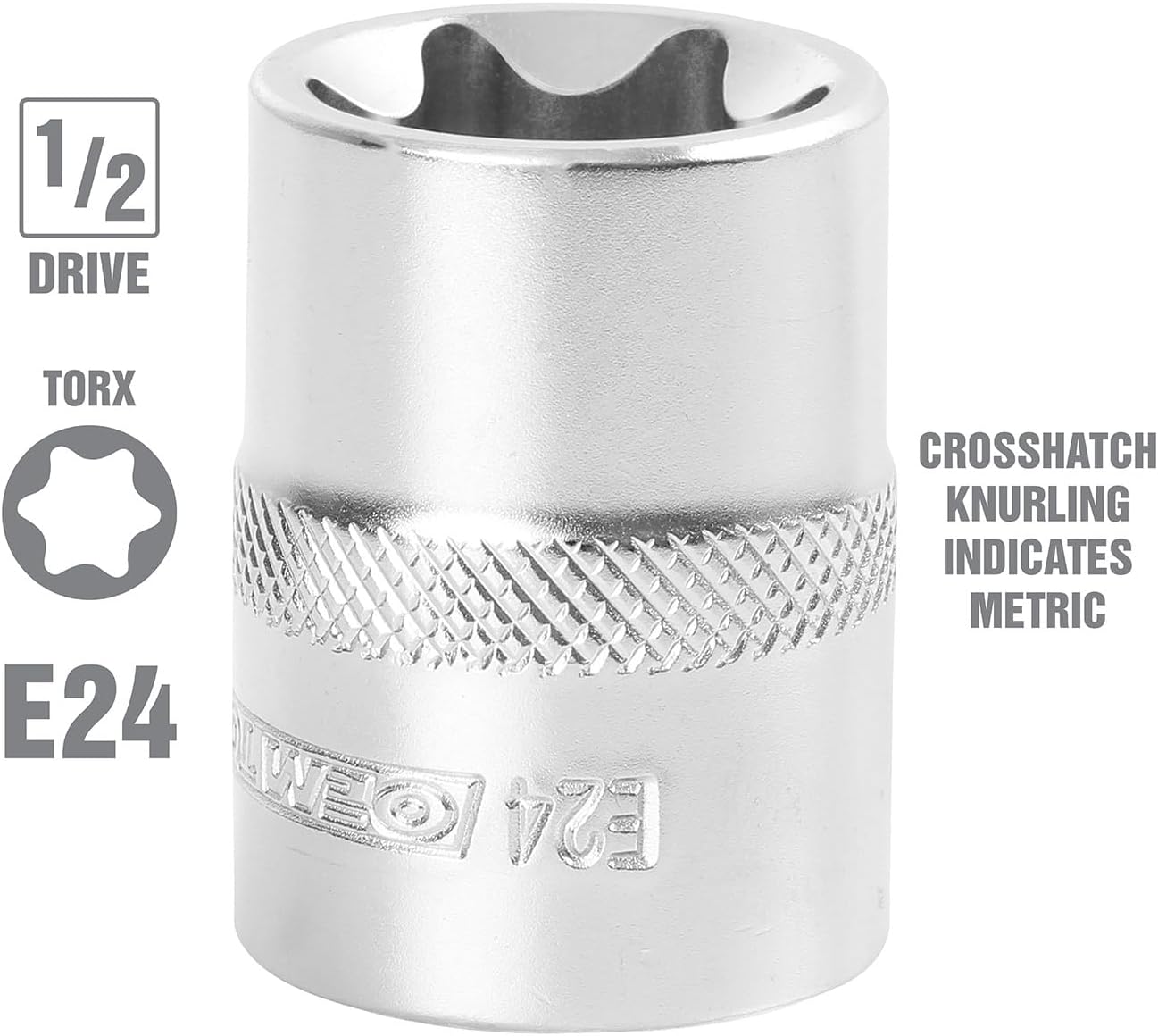OEMTOOLS 22811 E20 External Star Socket, For Metric Socket Set, E Star, For E Sockets Set, For Chrome Socket Set, Specialty Tools For Mechanics
