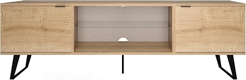 Miniatura 6 de Atelier Mobili - Soporte de TV moderno de mediados de siglo de 75 pulgadas, centro de entretenimiento de granja con almacenamiento, mueble de TV