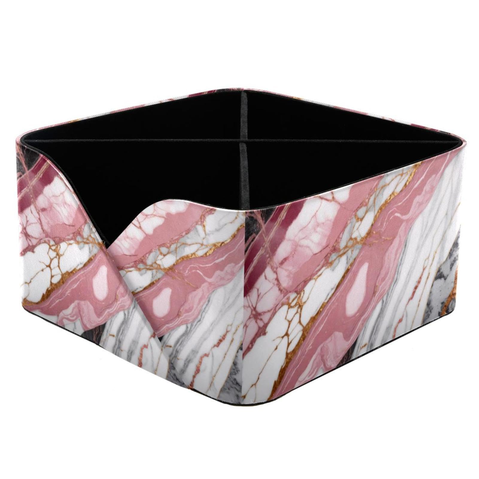 Texture marbre rose pour ce porte-stylos élégant destiné aux fournitures d'art