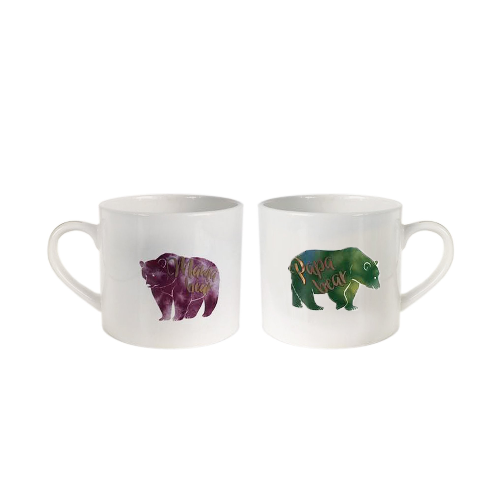 Amazon.com | American Atelier 1562570-2M His/Hers Coffee Mug Set, 3.6 x 2.5  x 4", Purple/Green: Coffee Cups & Mugs