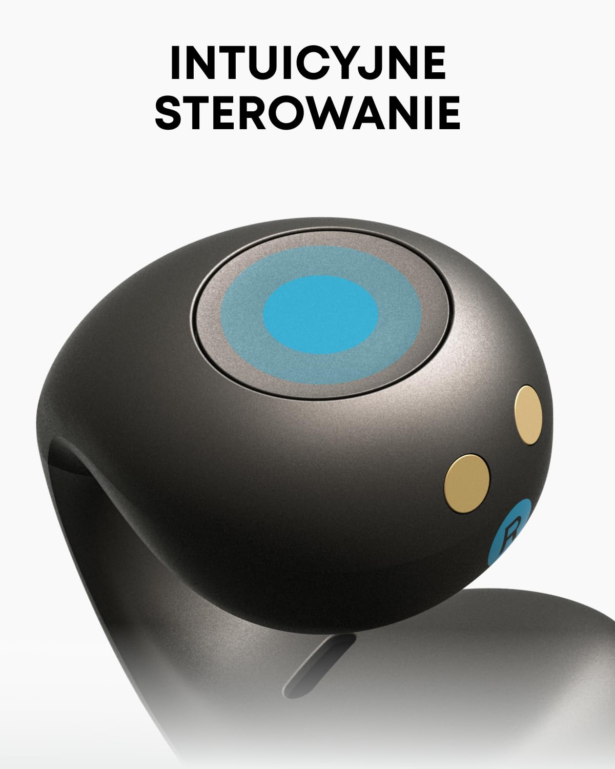 soundcore Słuchawki douszne Anker C40i, słuchawki z klipsem, elastyczny przegub, sterowanie przyciskami, lekki jak piórko komfort, pewne trzymanie z klipsami na ucho, czysty dźwięk (grafitowo-szary)