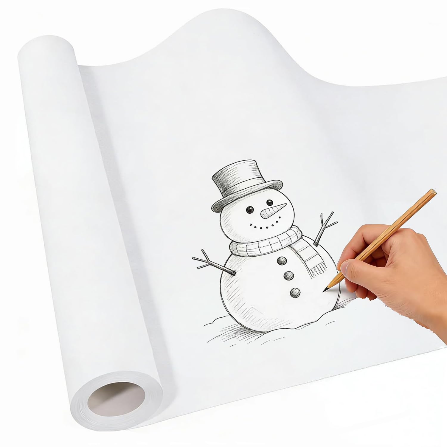 White Paper Roll for Wrapping Easel Drawing 15 x 1200 in White Construction Paper Roll for Art Craft, Bulletin Board Poster Banner