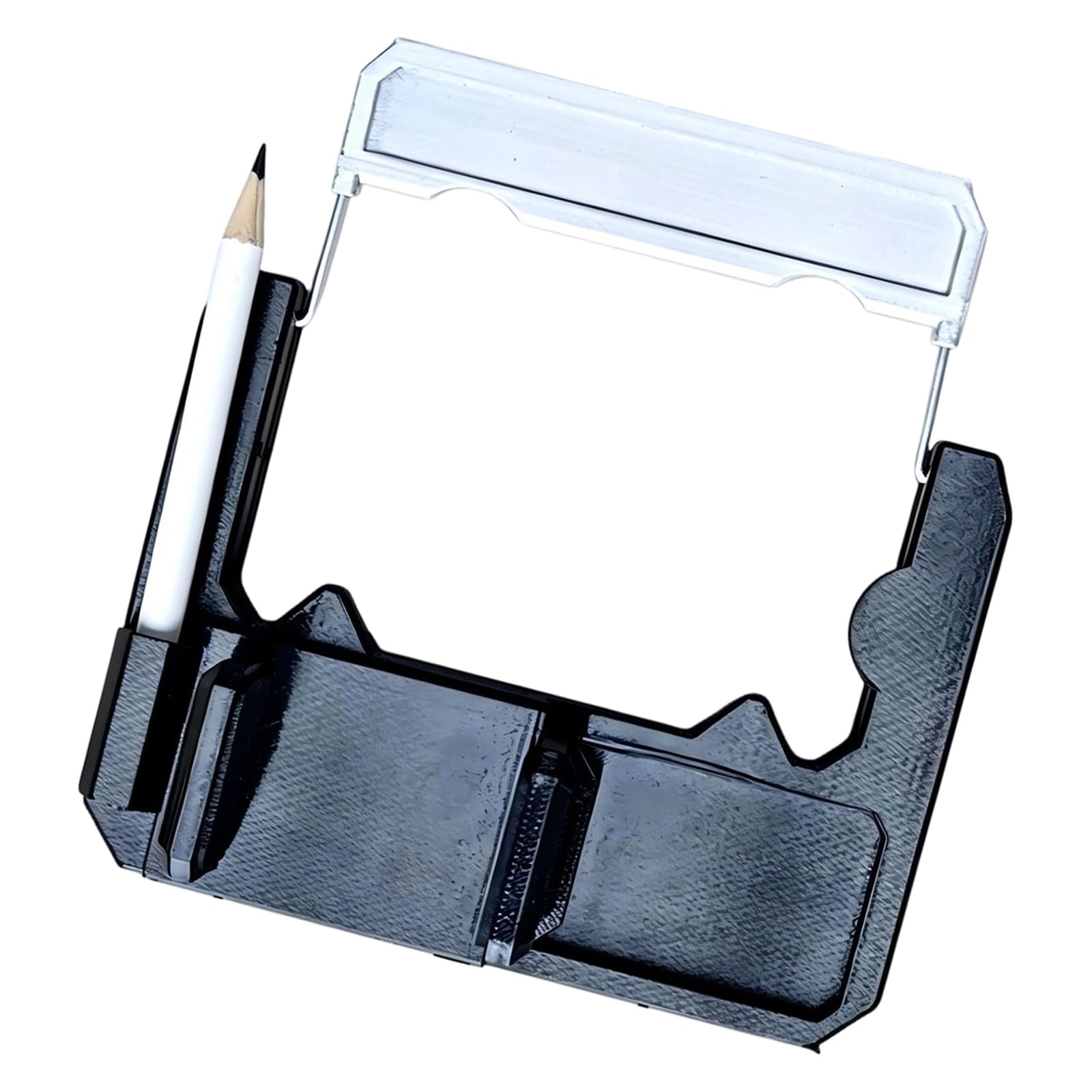 Cart Phone Tray with Clip, Black Hard Holder for 4-7 in Smartphones, Scorecard Pencil Slot, and Storage Tray Cart Holder Golf Phone Score Pencil Steering Accessory Golf Storage
