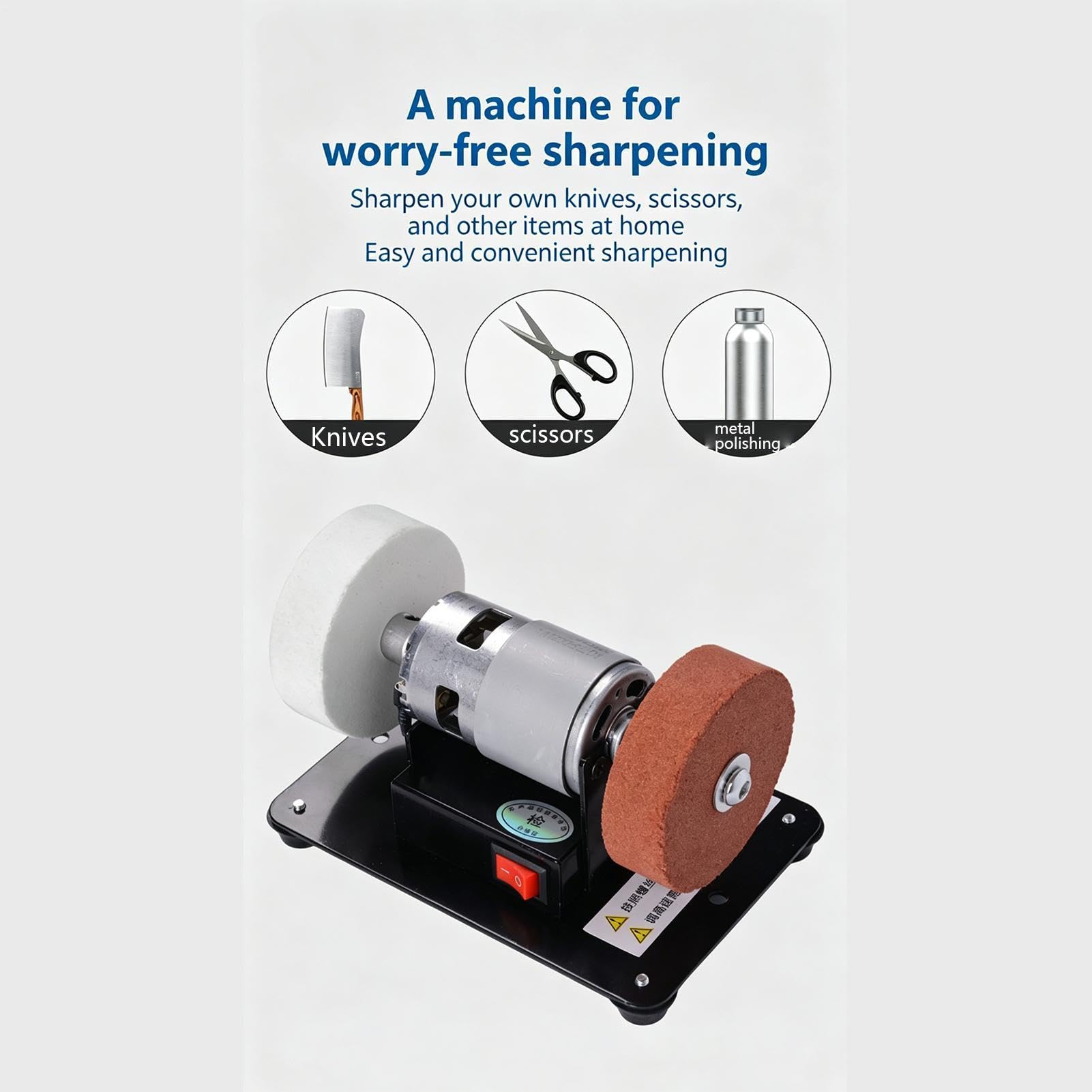 Smerigliatrice da banco 100W Mini Silenziosa Ruota 7 cm | Lucidatrice per gioielli per Lucidatura Metalli e Gioielli, Fai da Te, Artigianato, Smerigliatura, Riparazioni Domestiche