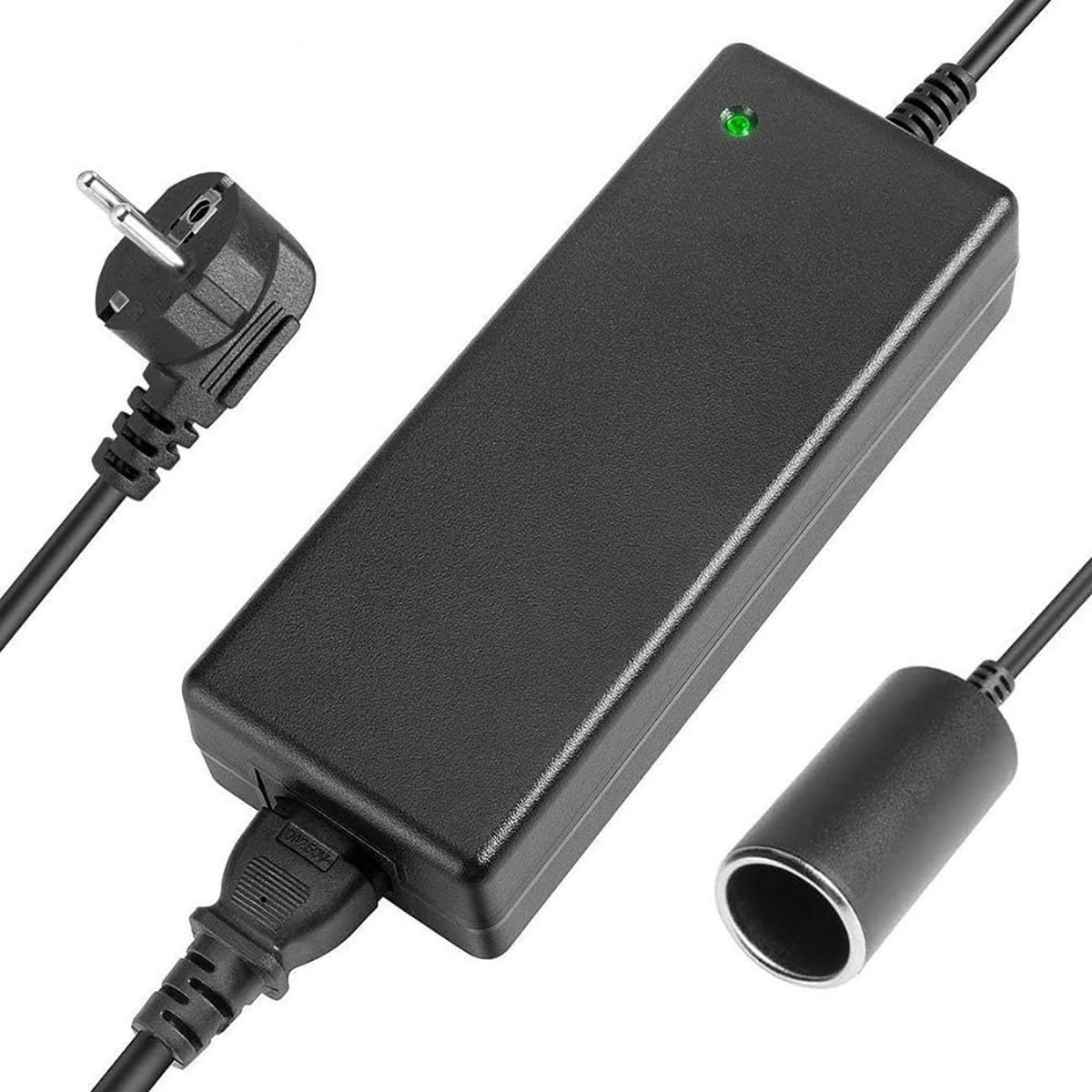 Alimentatore AC a DC Adattatore 100V - 240V a 12V Automobile Sigaretta Accendisigari Presa Corrente 12V/10A 120W Inverter di Potenza Trasformatore Convertitore per Compressore/Pompa Aria per Auto