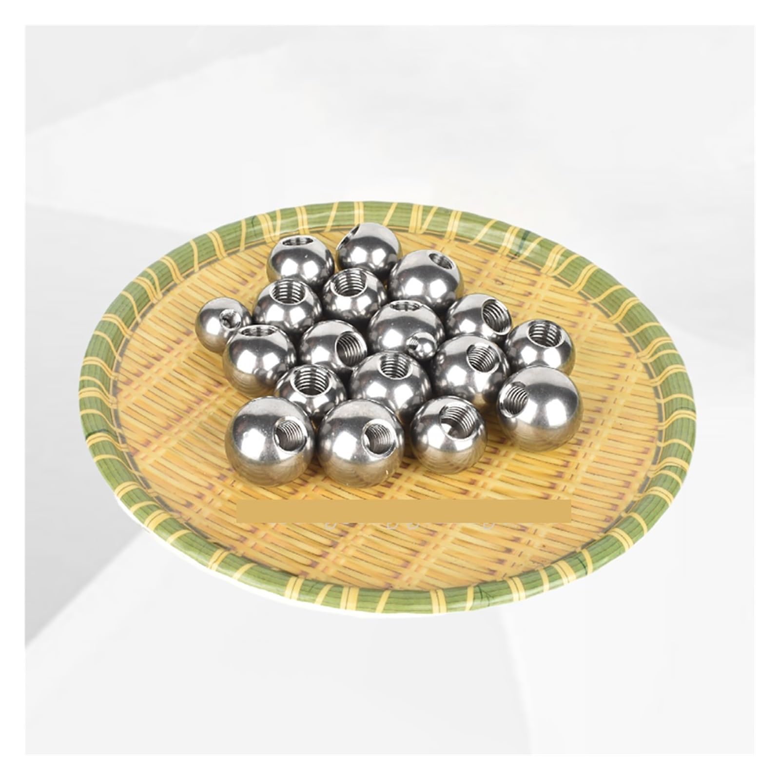 Billes de perçage en acier inoxydable Billes de perçage en acier inoxydable, filetage femelle, M2, .5, M3, M4, M5 à M14, diamètre extérieur 60 mm, demi-trou, trou borgne, billes lisses(M8,60mm)