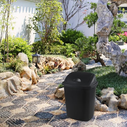 Caneca de basura rectangular negra 6.6 gal 4 unidades miniatura 5