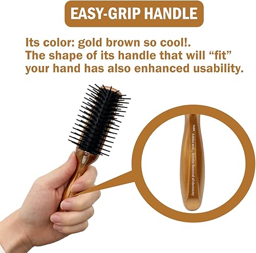 Miniatura 7 de Cepillo secador de pelo antiestático, cepillo alisador de pelo de viaje para mujeres y hombres, cepillo desenredante de secado con cerdas de acero