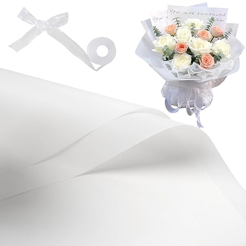 20 hojas de papel de regalo para ramos, papel de embalaje de flores impermeable, suministros de ramo de floristería, embalaje de regalo para bodas,
