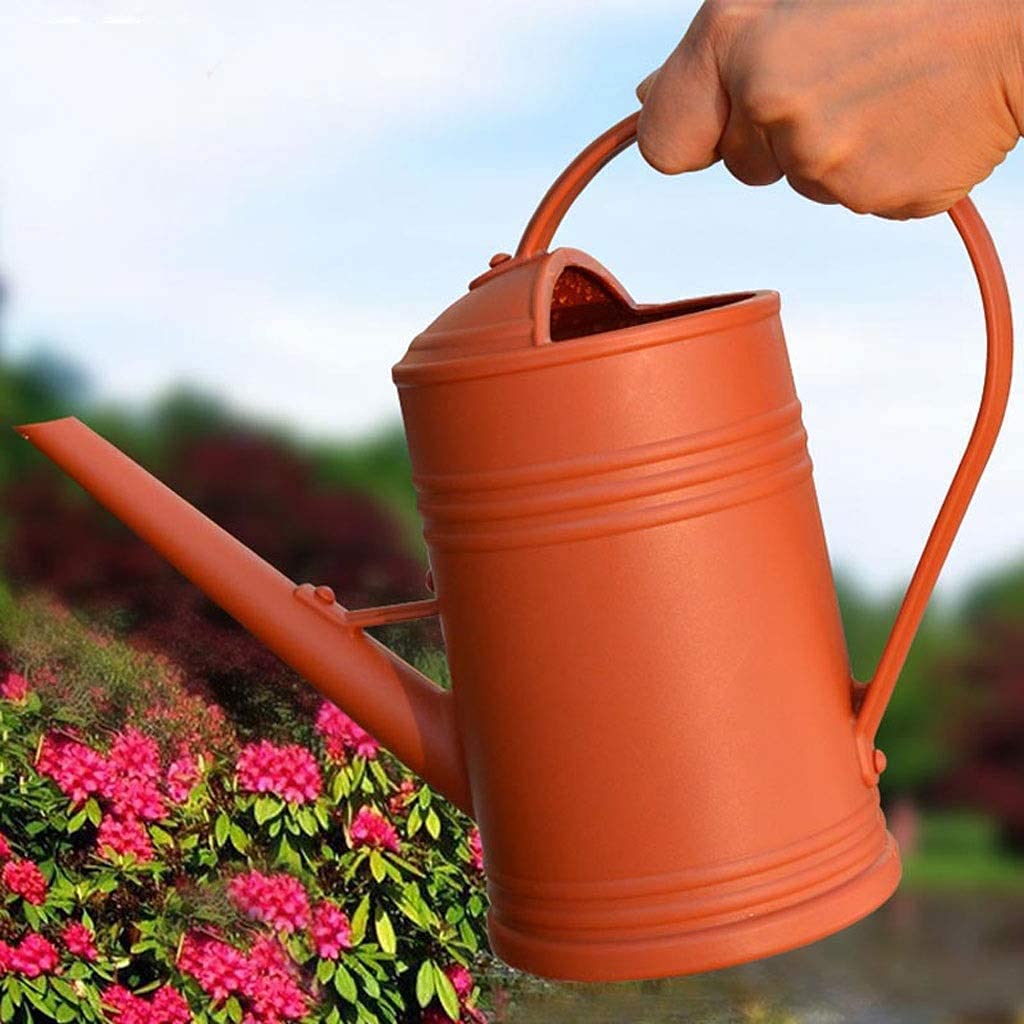 Gießkanne Gießkanne Für Zimmerpflanzen Pp-Harz-Gießkanne Mit Langem Auslauf Gartengeräte-Gießkanne Im Europäischen Stil Gartenarbeit(Brown)