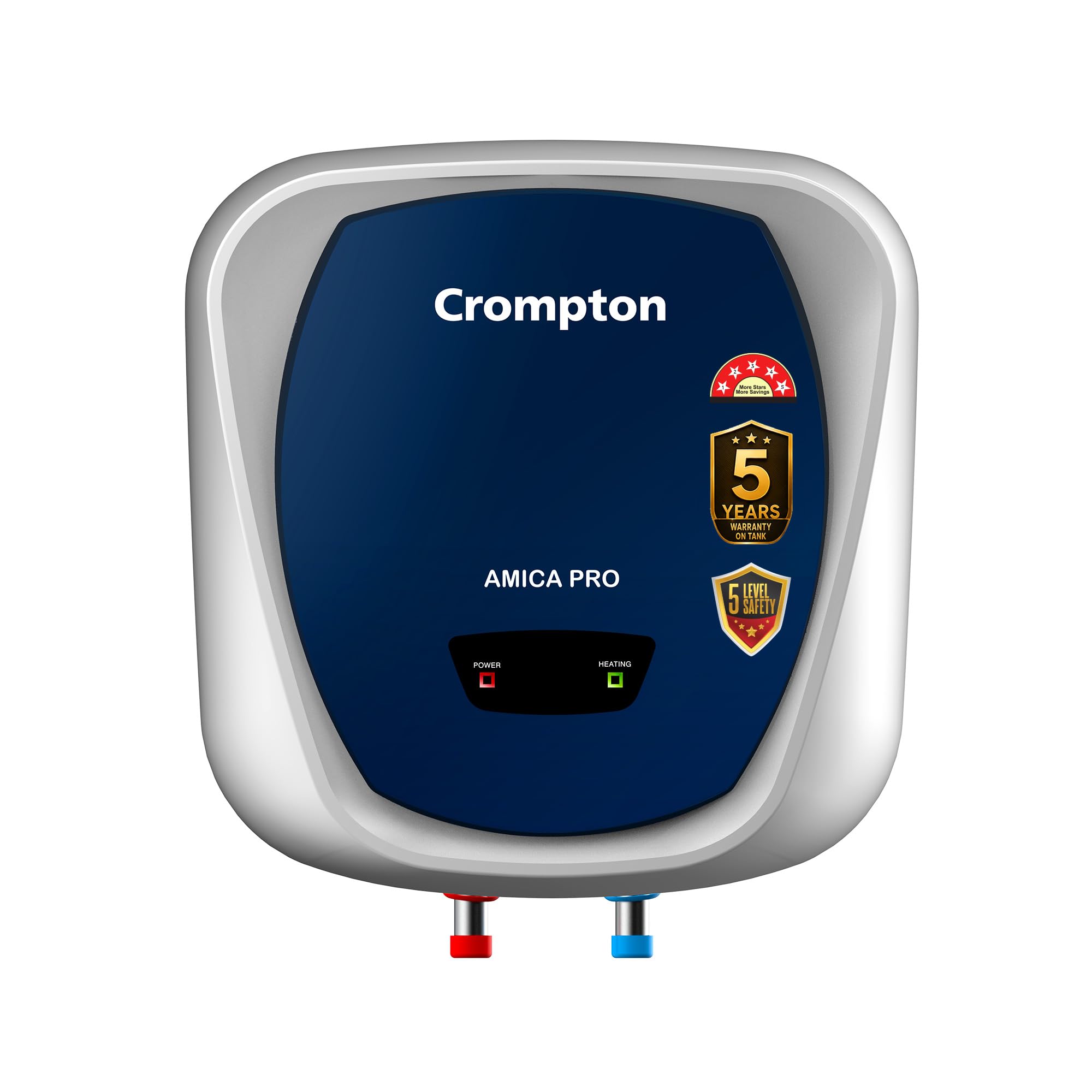 Crompton Amica Pro 25-L, 5 Star Rated Storage Wall Mount Water Heater with Superior Glassline Coated Tank, Powerful 2000W Heating Element, Advanced 3 ...