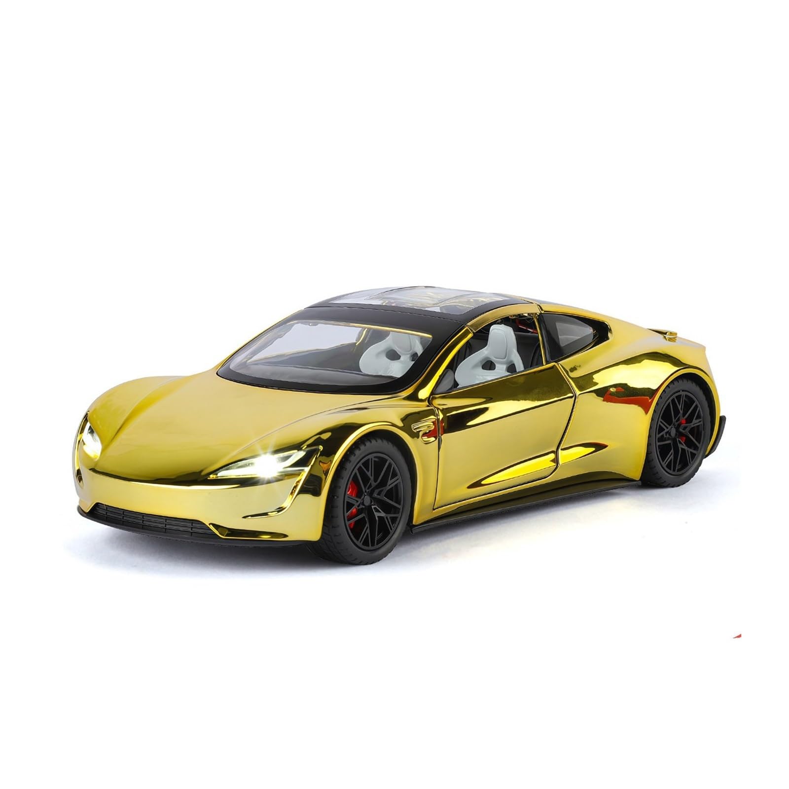Btwodian Scale Model Car 1:24 For Tesla For Roadster Alloy Car Model Diecast Collect Hobby Decoration(Gold)