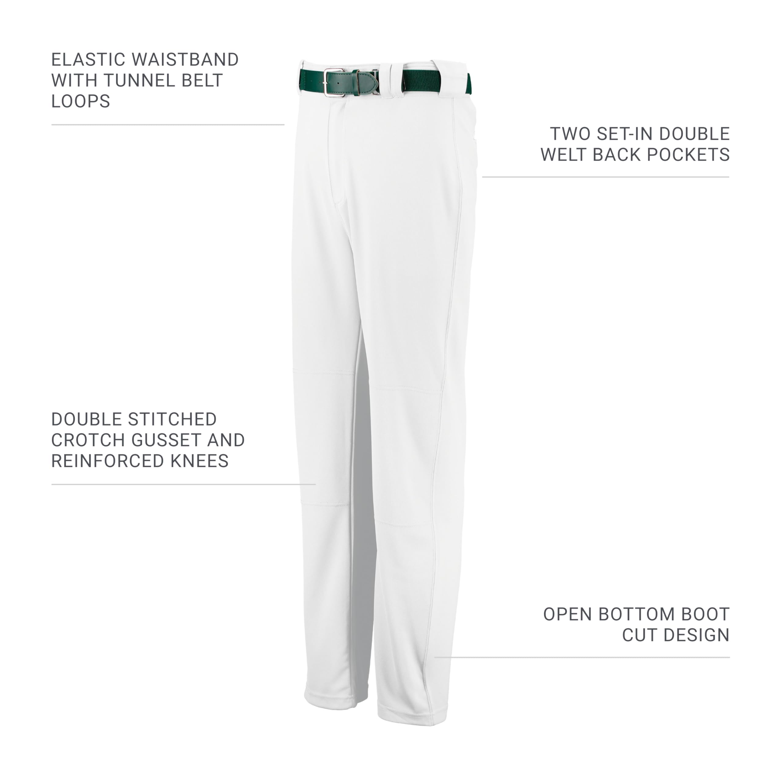 Russell Athletic Youth Boot Cut Game Pant Reinforced Knees Durable Stretch Fabric