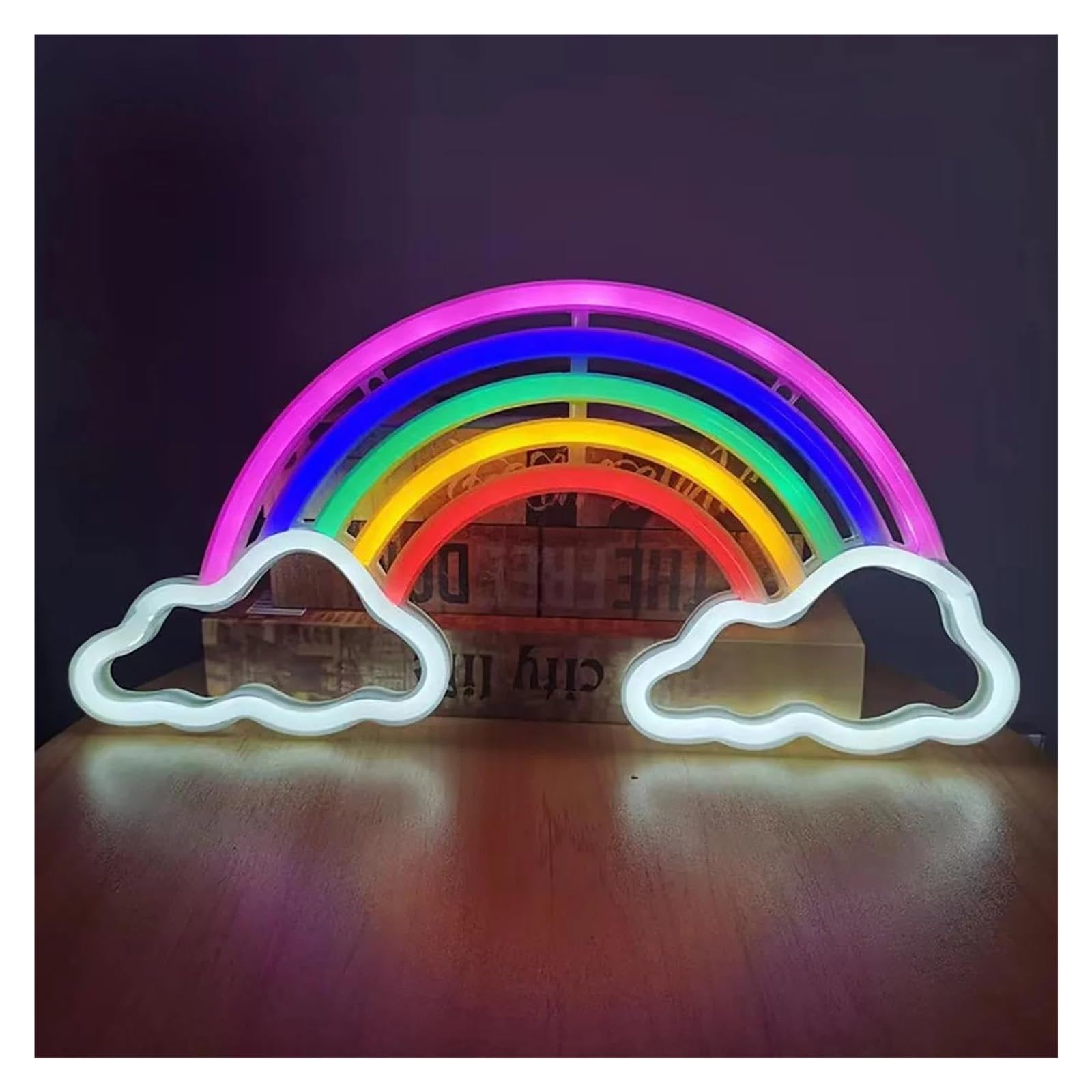 Generico Segno di luce al neon Per arcobaleno nuvola per insegna al neon alimentata per cameretta dei bambini camera da letto soggiorno matrimonio
