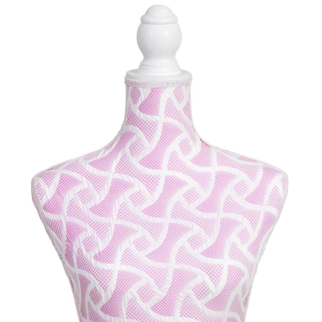 Maniquí de Madera y Espuma Forrado de Tela Rosa 24x37.5x168h cm