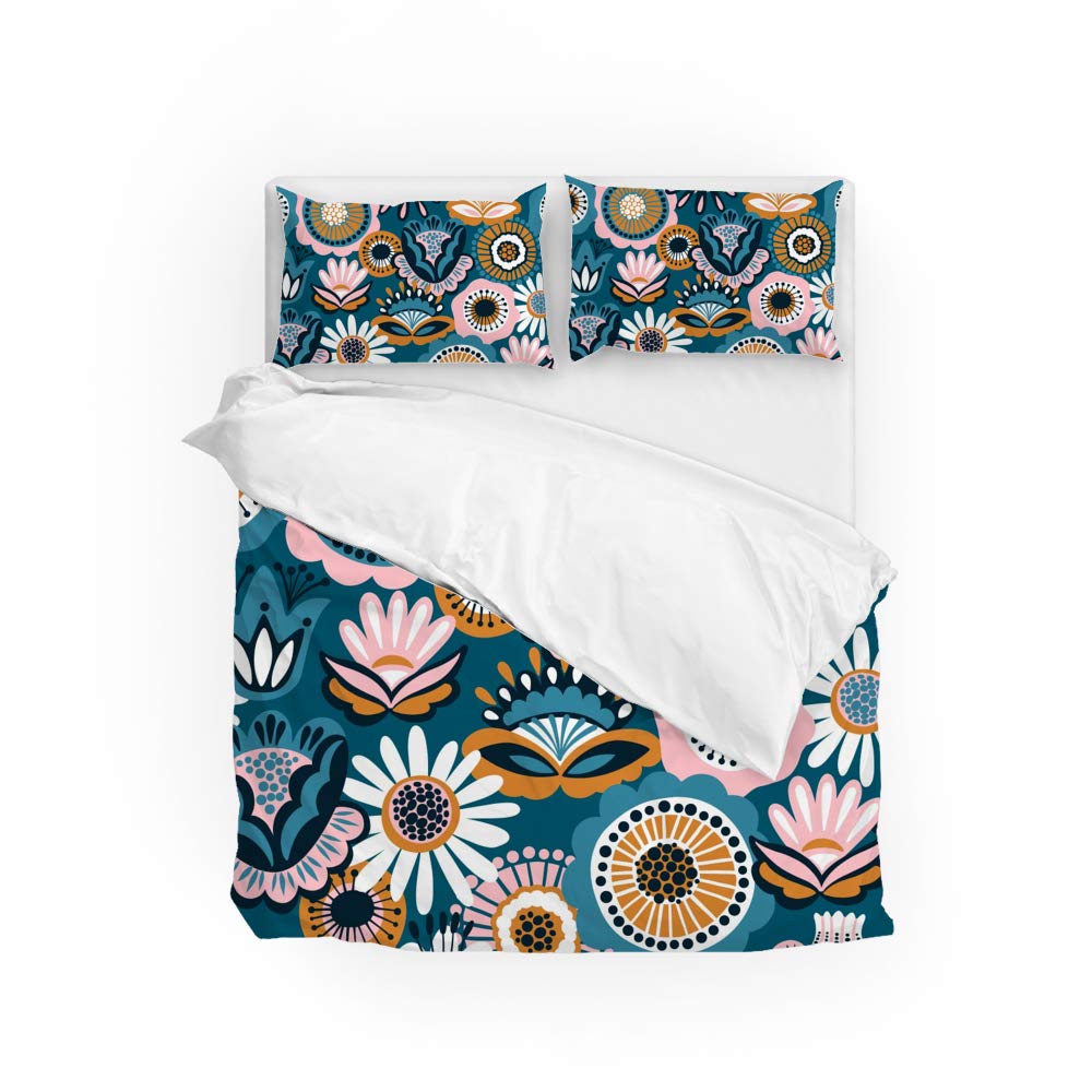 Funda de edredón con diseño floral para un dormitorio fresco y acogedor