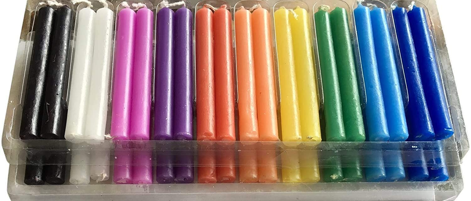 Wax Multi Colored Set Of 40 Stick Candles, Mombati,4 Inches Each For Spells | Parties | Rituals |Prayers | Multiclour