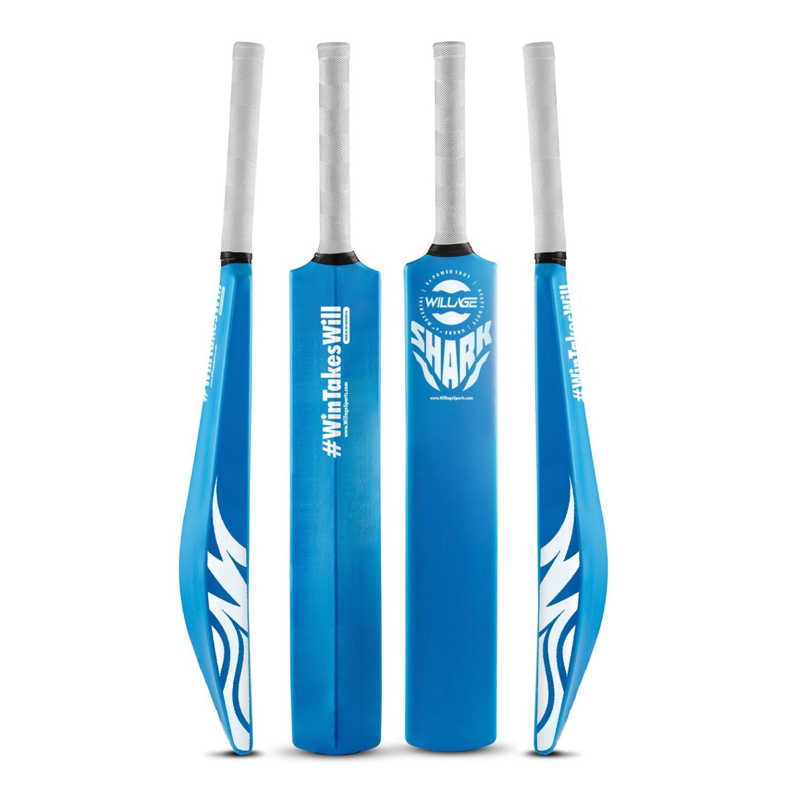AYN Plastic Cricket Bat Durable Full Size Lightweight for Powerful Shots – Tennis, Turf Hard Ball Play Sports | All-Weather Training with Anti-Slip Grip for Adults & Beginners Shark