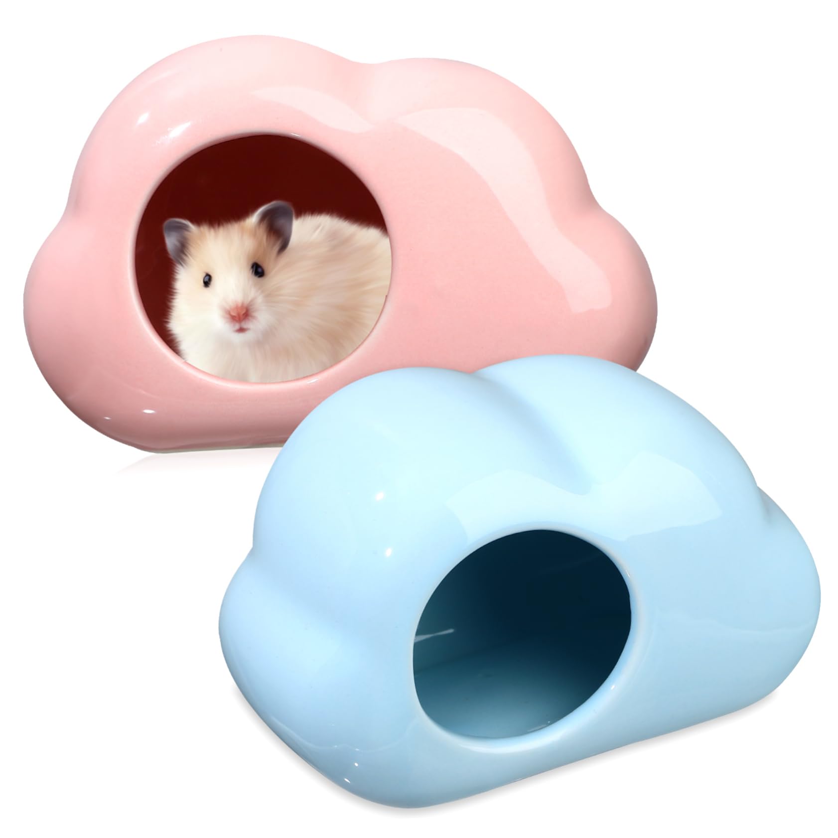 BESPORTBLE 2 Uds Nido De Hámster De Cerámica Refugio para Hámster De Cerámica para Hámster Escondite para Hámster Cama Escondite para Hámster para De Porcelana