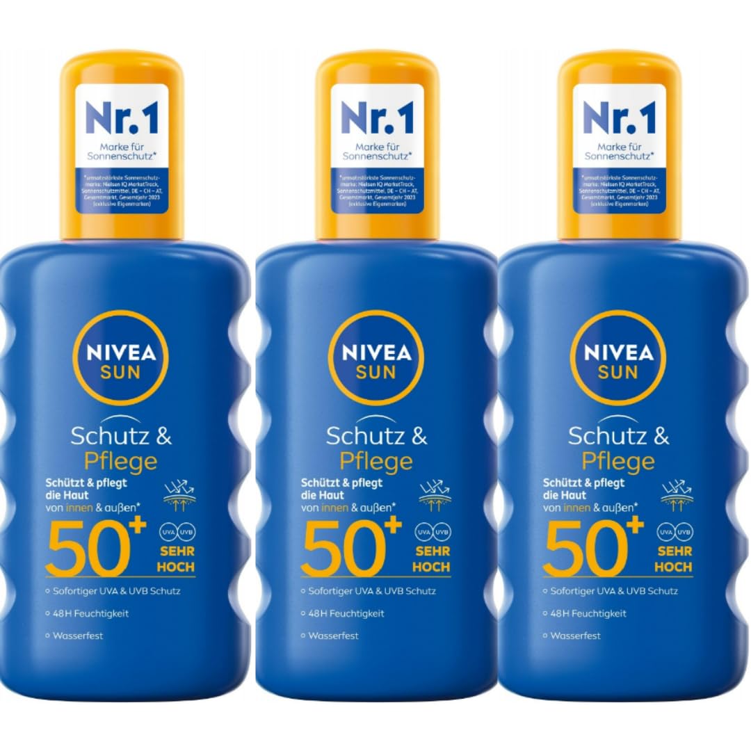 Mit Pufai Überraschungsgeschenk, Sonnenschutzmittel Sun Schutz & Pflege Sonnenspray bei Sonnenallergie Sonnencreme LSF 50+ 200 Mililiter x 3 STÜCK
