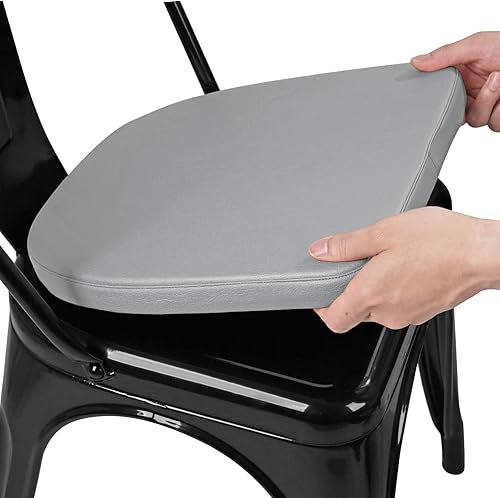 SINOSSO Leathaire - Cojín magnético moderno de piel sintética de 14 pulgadas para silla, para comedor, cocina, cafetería, bistró, silla apilable