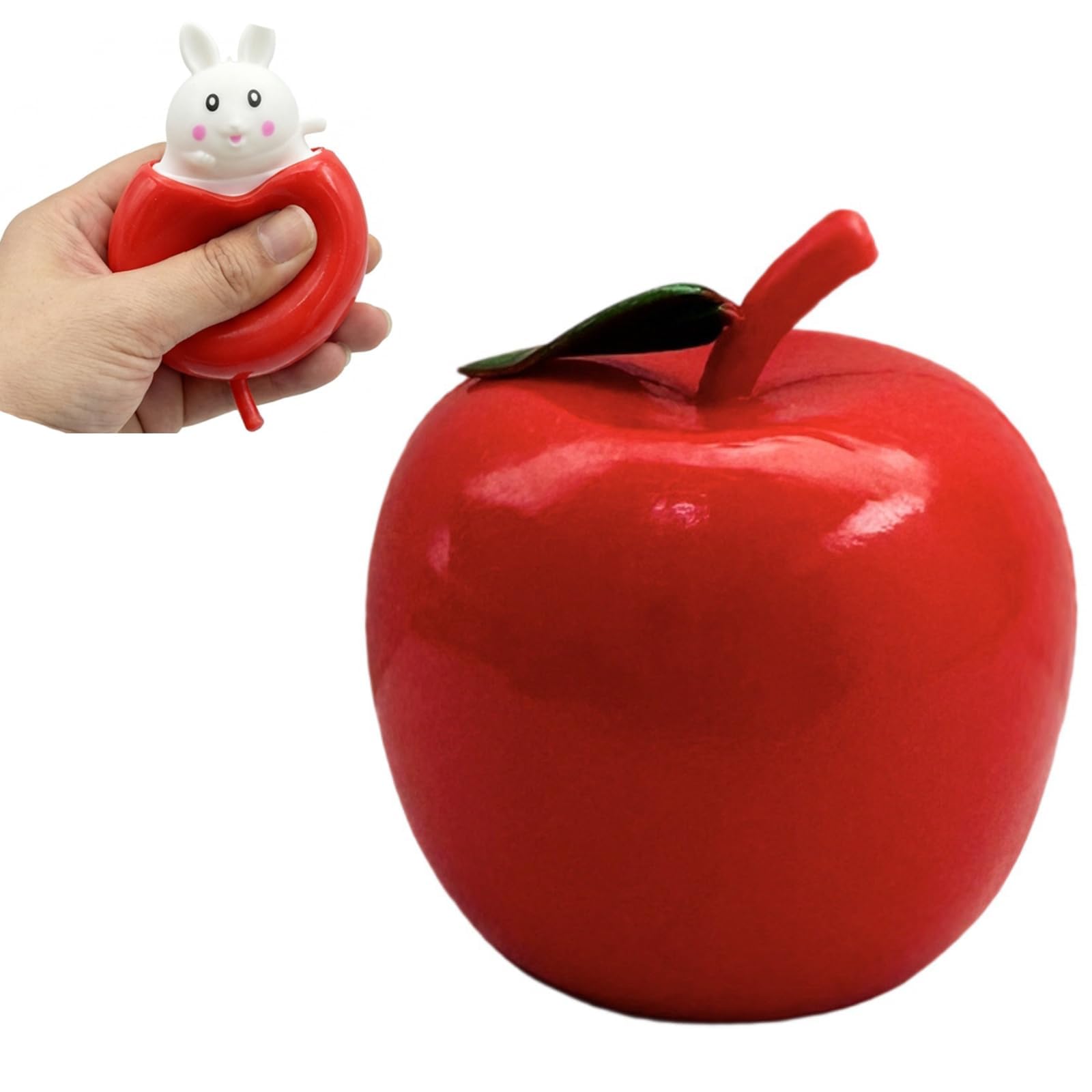 Realistic Jumbo Pink Apple Shape Squishy Stress Ball, Soft Sensory Fidget Toy for Adults, ADHD, Autism, Office Desk, Classroom and Party Favours (G1)