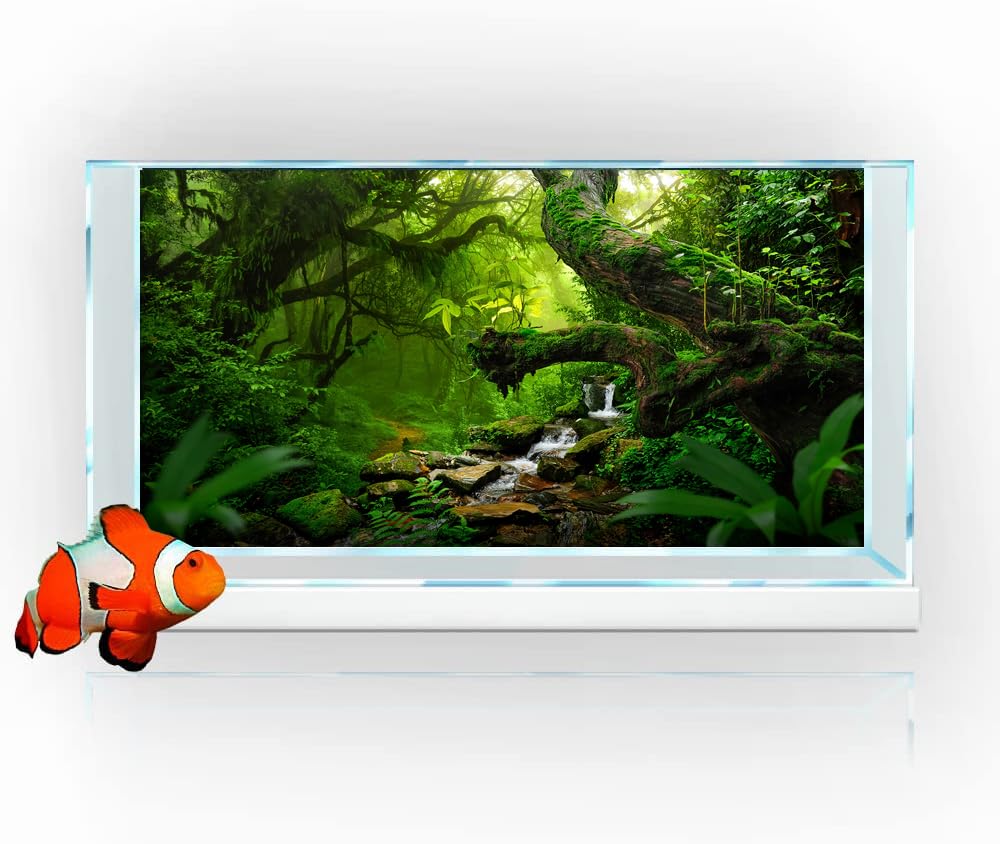 Balacoo 3D-Hintergrund Für Aquarien & Terrarien – Regenwald-Design, 60x45x6 Cm, Aus PU-Schaumstoff