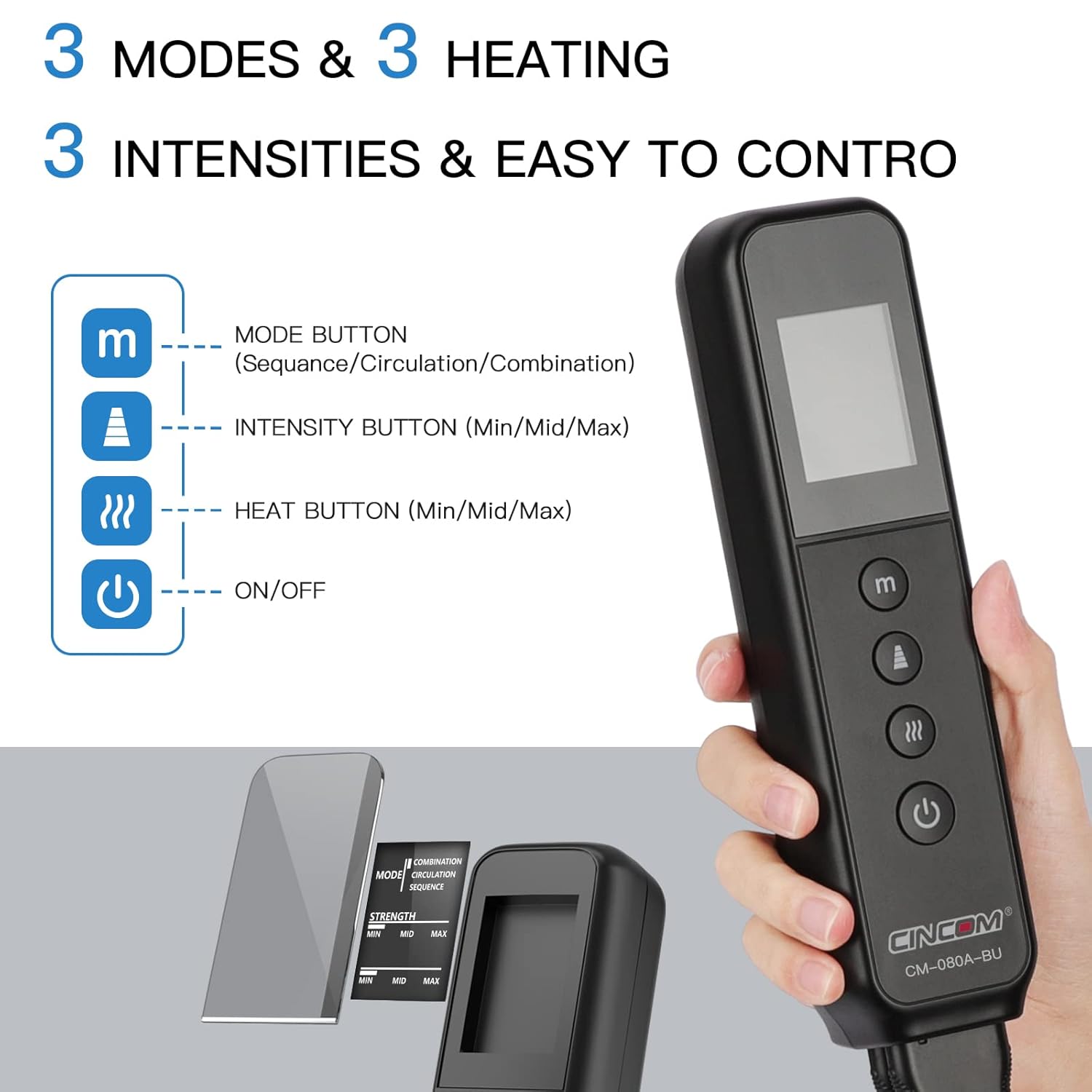 CINCOM Leg Massager with Heat and Compression, Full Leg Massager for Circulation and Pain Relief with 3 Heats 3 Modes 3 Intensities Gift for Mom Dad CINCOM Leg Massager with Heat and Compression, Full Leg Massager for Circulation and Pain Relief with 3 Heats 3 Modes 3 Intensities Gift for Mom Dad